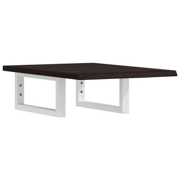 vidaXL P&oacute;łka ścienna pod umywalkę, stal i lite drewno dębowe