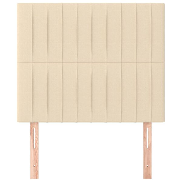 vidaXL Zagł&oacute;wek kremowy 100x5x118/128 cm tkanina