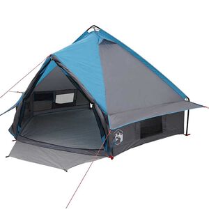 vidaXL Namiot Teepee dla 4 os&oacute;b Niebieski i szary 388 x 320 x 169 cm