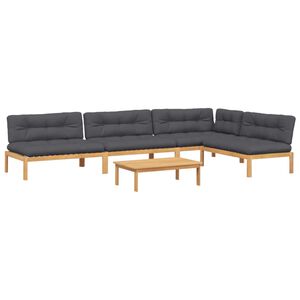 vidaXL 5-cz. zestaw wypoczynkowy do ogrodu, z poduszkami, akacjowy