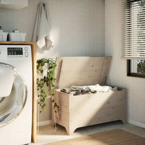 vidaXL Skrzynia z wiekiem RANA, 100x49x54 cm, lite drewno sosnowe