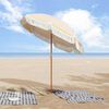 vidaXL Parasol plażowy Ż&oacute;łty i Biały 160 x 160 x 196 cm