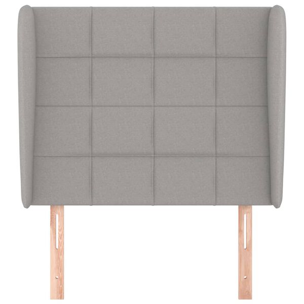 vidaXL Zagł&oacute;wek uszak, jasnoszary, 93x23x118/128 cm, tkanina