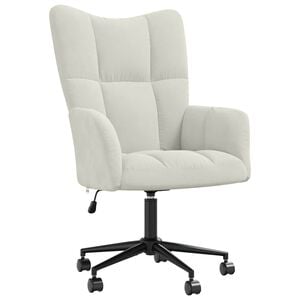 vidaXL Fotel, kremowy, obity aksamitem