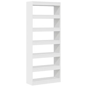 vidaXL Szafka na książki 6 poziomy 80 x 30 x 198 cm Biały