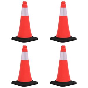 vidaXL Odblaskowe pachołki drogowe, 4 szt., ciężkie podstawy, 50 cm