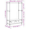 vidaXL Wieszak na ubrania, z p&oacute;łkami, dąb sonoma