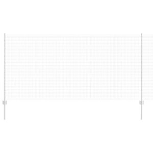 vidaXL Ogrodzenie z słupkiem Srebrny 1,2 x 50 m Stal