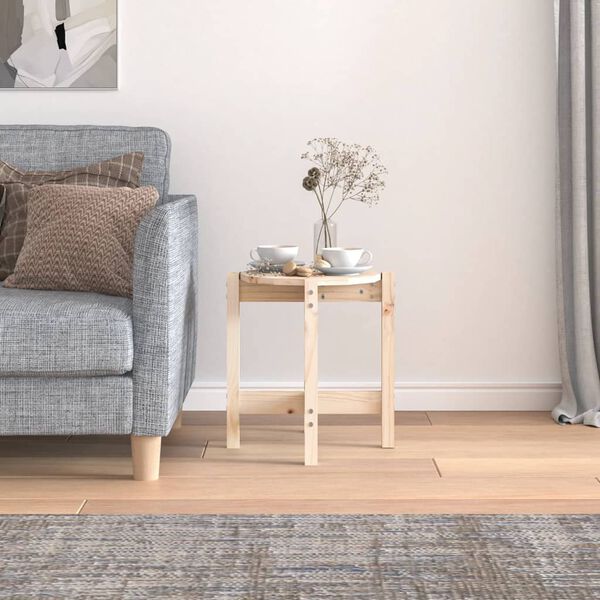 vidaXL Stolik kawowy, &Oslash; 42,5x45 cm, lite drewno sosnowe