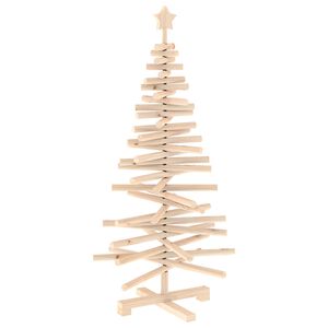 vidaXL Drewniana choinka KOTKA 120 cm Lite drewno sosnowe Naturalny