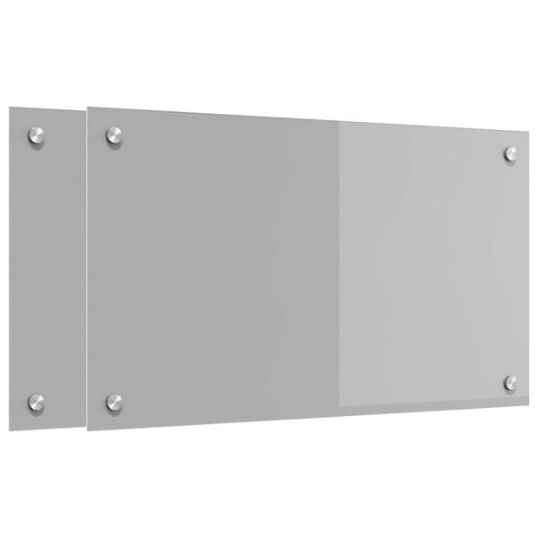 vidaXL Prz&oacute;d kuchenny 2 pcs Jasnoszary 70 x 40 cm szkło hartowane