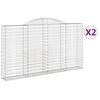 vidaXL Kosze gabionowe, 2 szt, 300x30x160/180 cm, galwanizowane żelazo