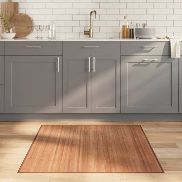 vidaXL Dywan kwadratowy, naturalny, 100x100 cm, bambusowy