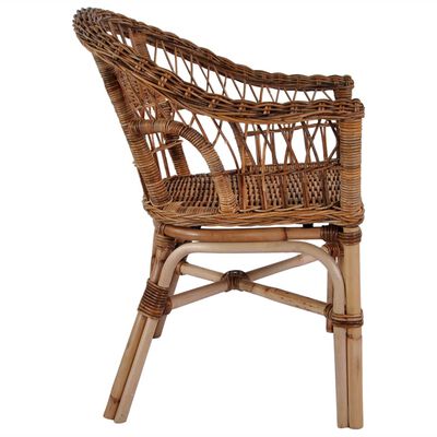 vidaXL Krzesła ogrodowe, 4 szt., naturalny rattan, brązowe