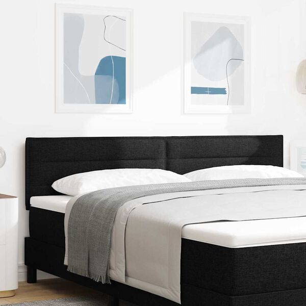 vidaXL Wezgłowie LED Ze LED Lights Czarny 180 cm Poliester