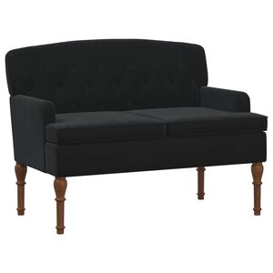 vidaXL Sofa dwuosobowa z guzikowym pikowaniem Czarny 111 x 65 x 79 cm