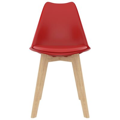vidaXL Krzesła stołowe, 2 szt., czerwone, plastik