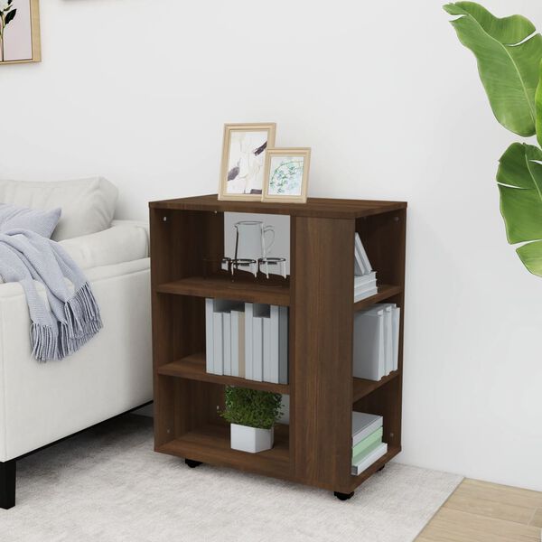 vidaXL Szafka na k&oacute;łkach, brązowy dąb, 60x35x75 cm