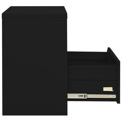 vidaXL Szafka kartotekowa, czarna, 90x46x72,5 cm, stalowa