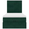 vidaXL Rama ł&oacute;żka otomana z materacami, zielona, 90x190 cm, aksamit