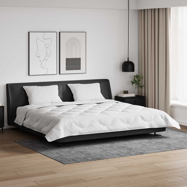 vidaXL Duvet z poduszkami z poduszką 3 pcs Biały Mikrofibra i Puch