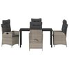 vidaXL Zestaw do jadalni w ogrodzie 5 pcs Jasnoszary polirattan