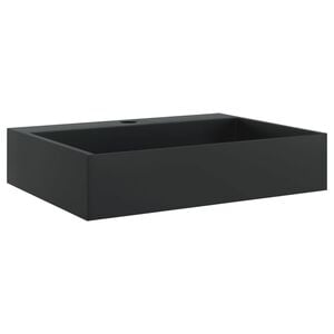 vidaXL Umywalka, 50x38x11 cm, kompozyt mineralny/marmurowy, czarny mat