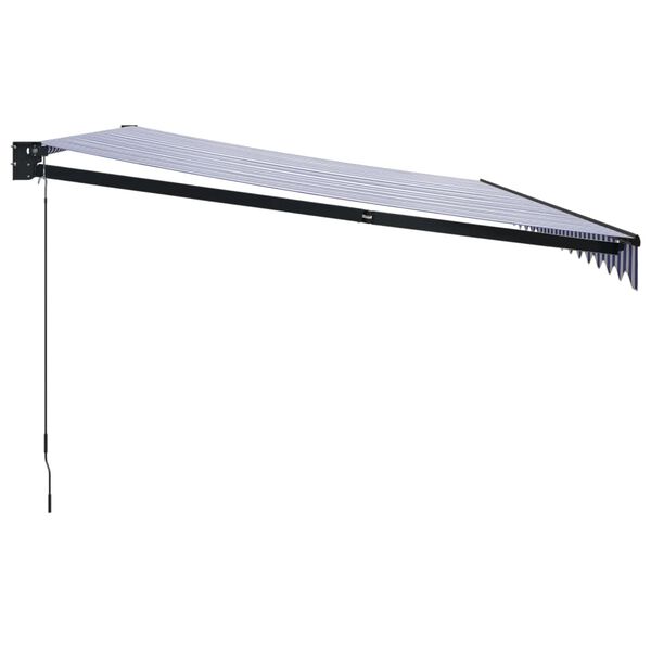 vidaXL Zwijana markiza, niebiesko-biała, 5x3 m, tkanina i aluminium