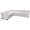 vidaXL Sofa Chesterfield sześcioosobowa biała, sztuczna sk&oacute;ra