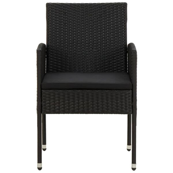 vidaXL 9-częściowy zestaw mebli ogrodowych, polirattan, czarny