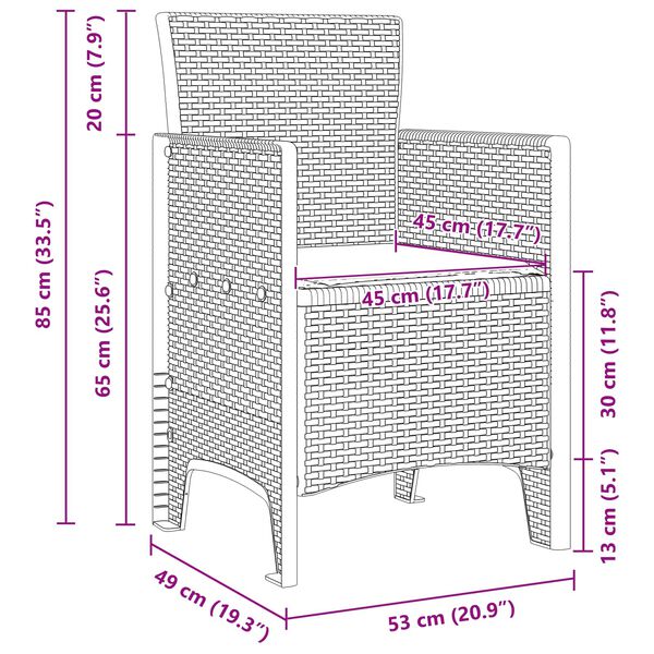 vidaXL Zestaw do jadalni w ogrodzie 13 pcs Brązowy Rattan Polt