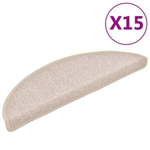 vidaXL Maty na schody 15 szt. 56x17x3 cm Taupe P&oacute;łokrągłe