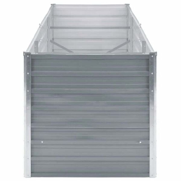 vidaXL Podwyższona donica z galwanizowanej stali, 240x80x77 cm, szara