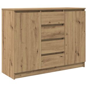 vidaXL Komoda z szufladami Artisan Oak 100,5x35x76 cm Drewno klejone