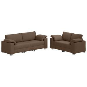 vidaXL Sofa 2 szt. Brązowy tkanina