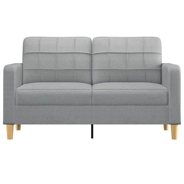 vidaXL Sofa 2-osobowa, jasnoszara, 140 cm, tapicerowana tkaniną