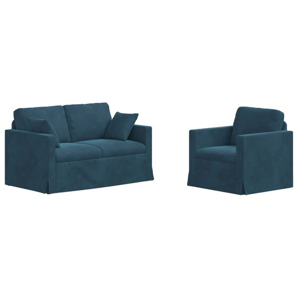 vidaXL Sofa 2 pcs Niebieski