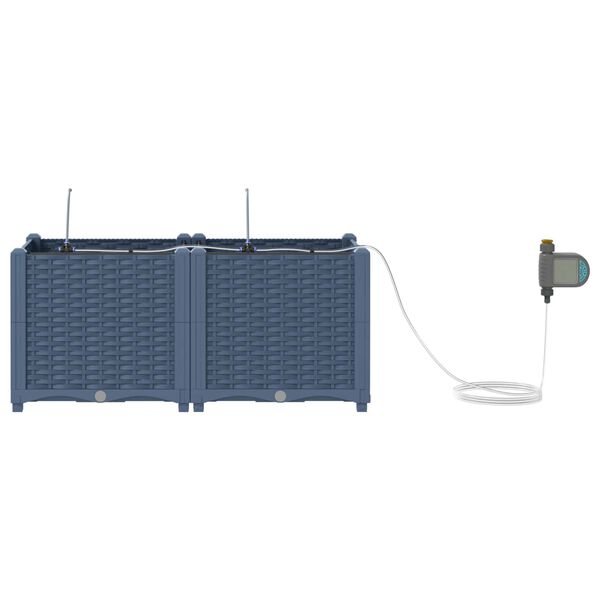 vidaXL Doniczka ogrodowa 2 pcs Szary 80 x 40 x 37,5 cm