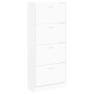 vidaXL Szafka na buty, biały, 63x24x147 cm, materiał drewnopochodny