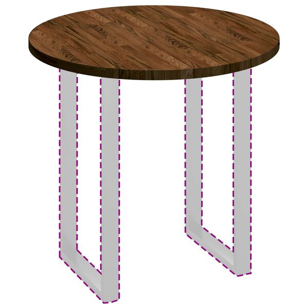 vidaXL Blat stołu Ciemny brąz &Oslash; 80 x 2,5 cm Dąb lite