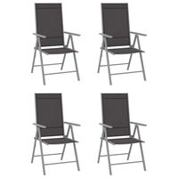 vidaXL Składane krzesła ogrodowe, 4 szt., tkanina textilene, czarne