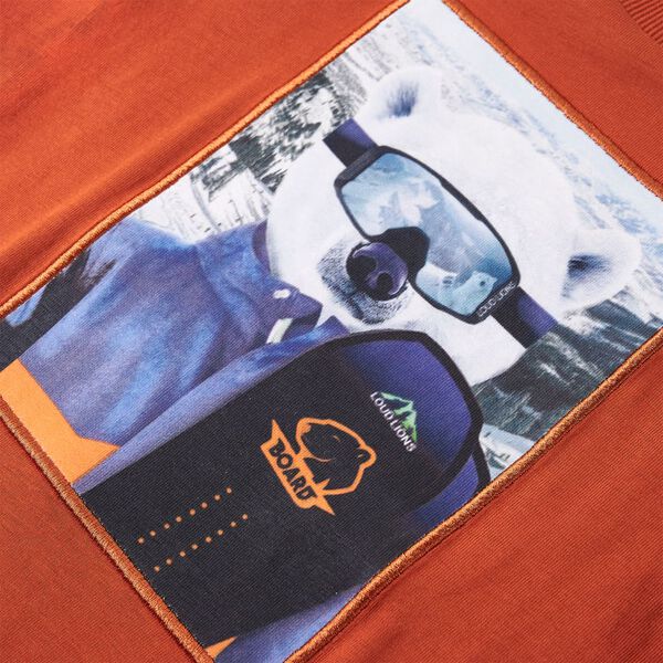 Koszulka dziecięca z długimi rękawami, rdzawa, 92