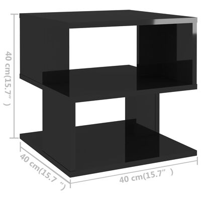 vidaXL Stolik na wysoki połysk, czarny, 40x40x40 cm, płyta wiórowa