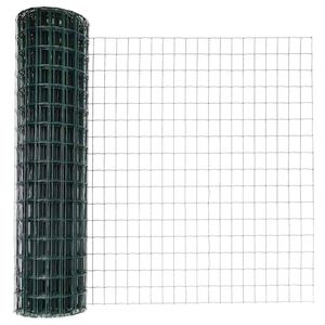 vidaXL Ogrodzenie Euro z słupkiem 10 x 1 m Stal pokryta PVC zielony