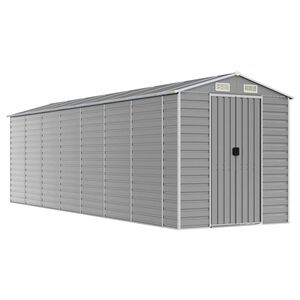 vidaXL Domek ogrodowy jasnoszary 191x640x198 cm ocynkowana stal