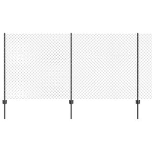 vidaXL Ogrodzenie z słupkiem Szary 1,2 x 10 m Stal i PVC