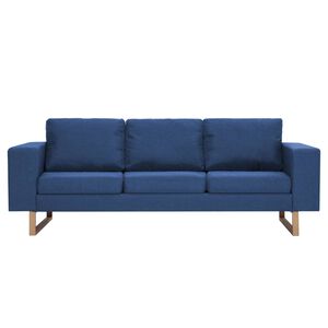 vidaXL 3-osobowa sofa tapicerowana tkaniną, niebieska