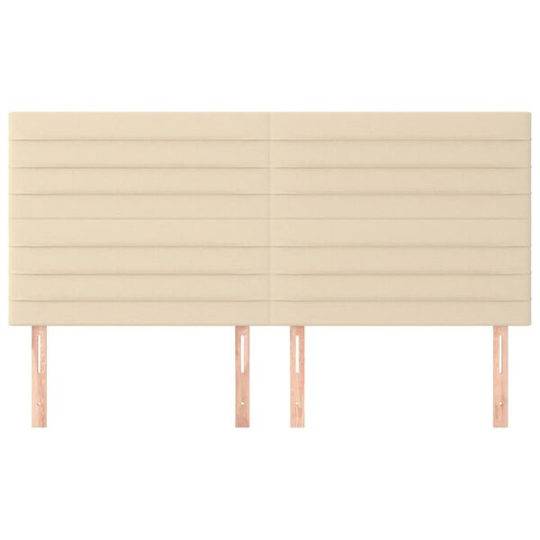 vidaXL Zagł&oacute;wek kremowy 180x5x118/128 cm tkanina