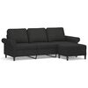 vidaXL 3-osobowa sofa z podn&oacute;żkiem, czarna, 180 cm, tkaniną