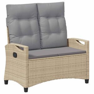 vidaXL Ławka ogrodowa z poduszką Beżowy i jasnoszary 105 x 60 x 112 cm